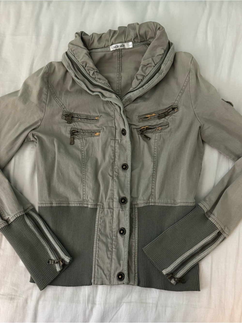 Women's Sage Green Button-Front Jacket